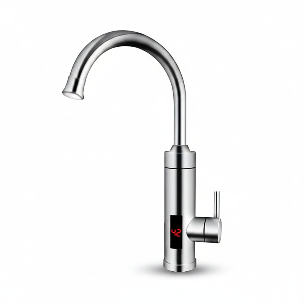 Electric Instant Hot Water Kitchen Faucet with Stainless Steel Housing