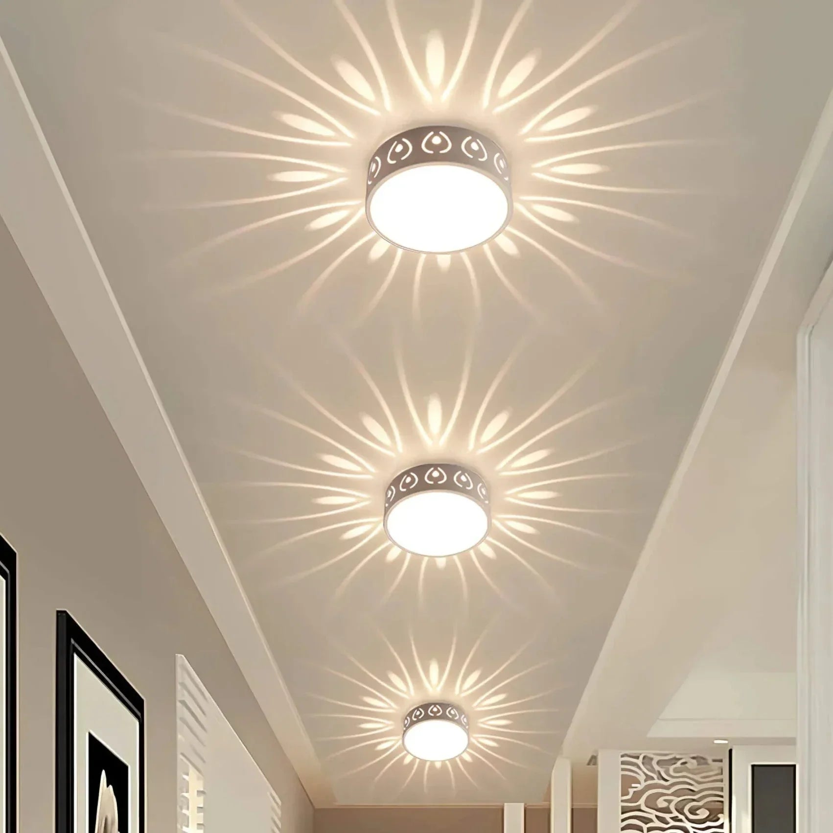 Elegant Energy-Efficient LED Ceiling Light with Minimal Flush-Mount Design