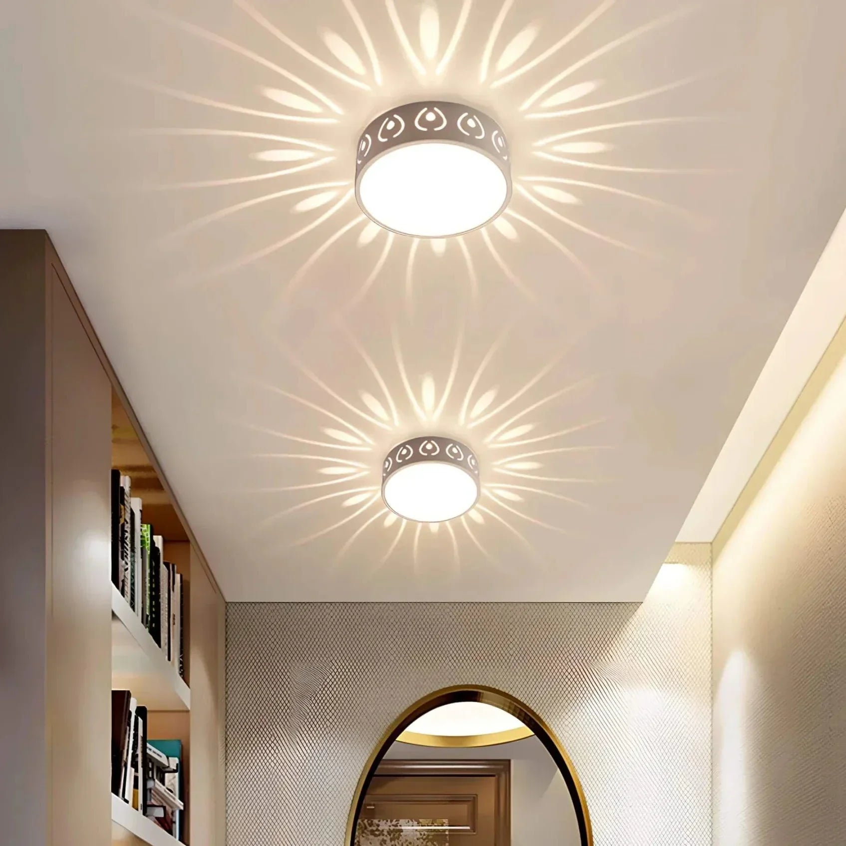 Elegant Energy-Efficient LED Ceiling Light with Minimal Flush-Mount Design