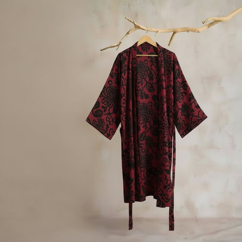 Ginkgo Biloba Leaf Pattern Bathrobe