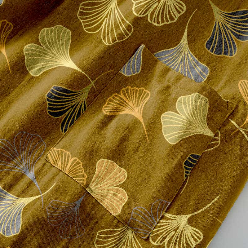 Ginkgo Biloba Leaf Pattern Bathrobe