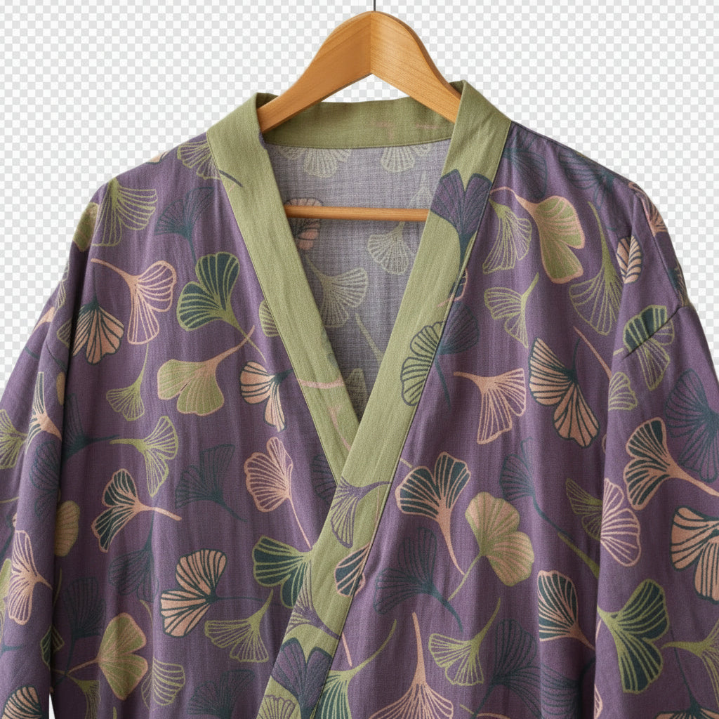 Ginkgo Biloba Leaf Pattern Bathrobe