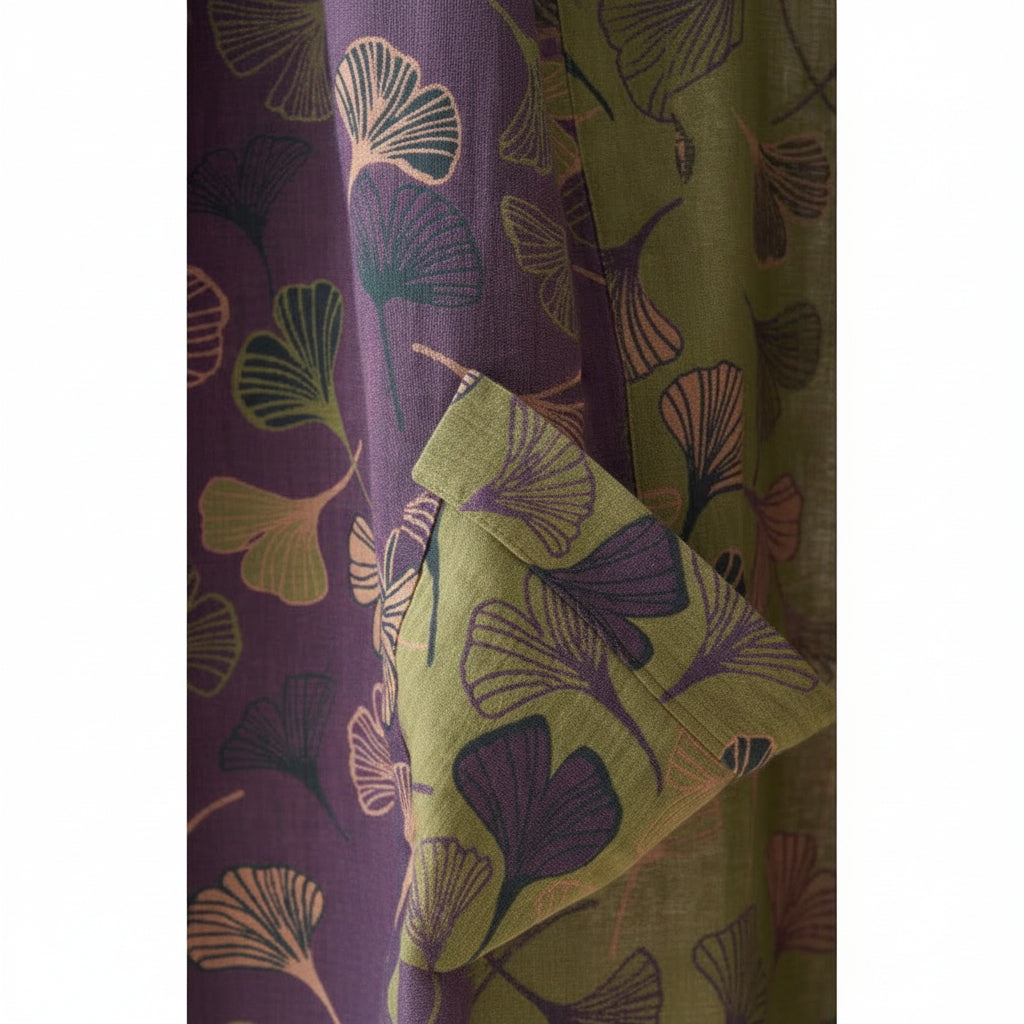 Ginkgo Biloba Leaf Pattern Bathrobe