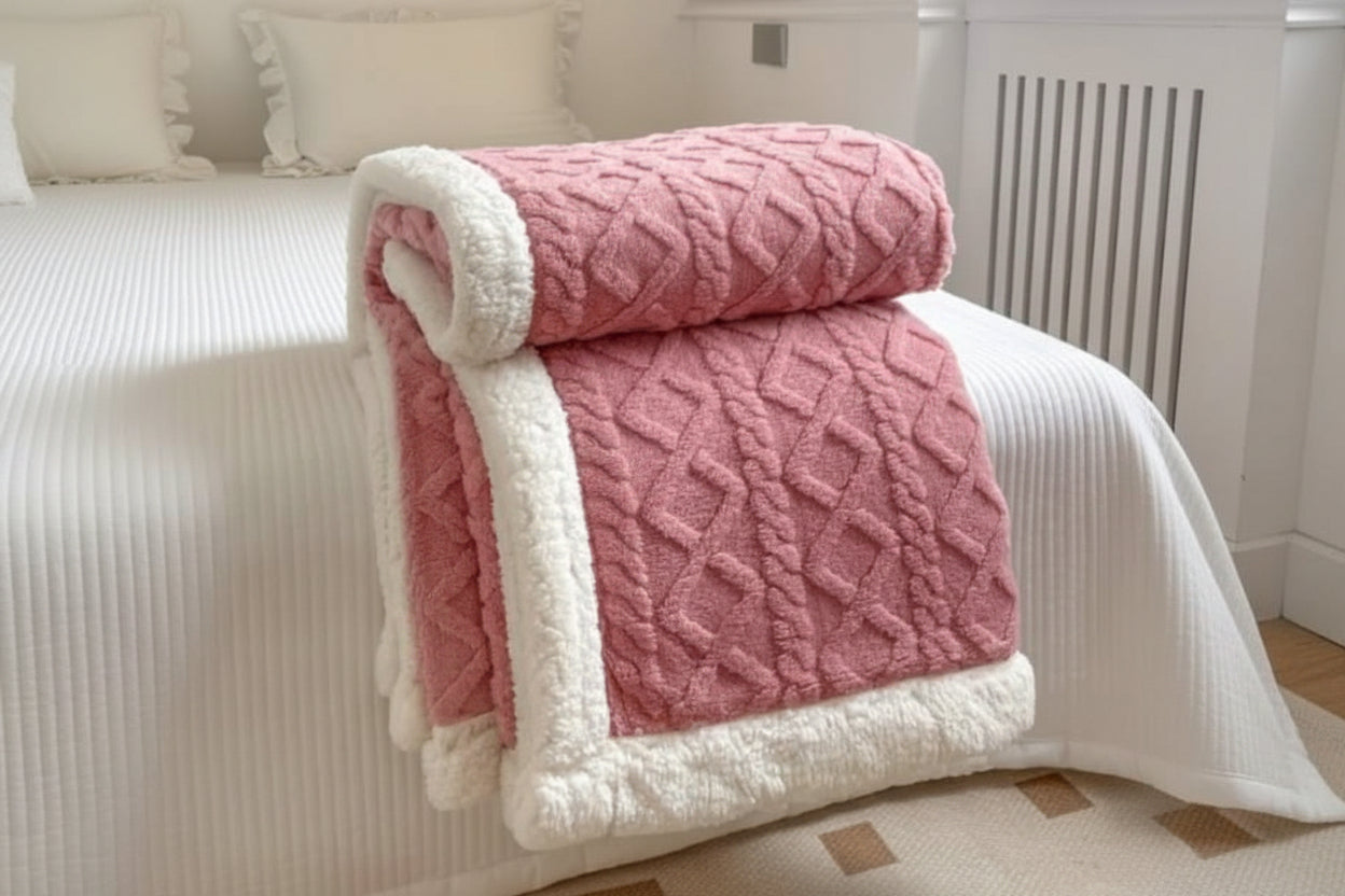 Grey Double Fleece Bed and Sofa Cover