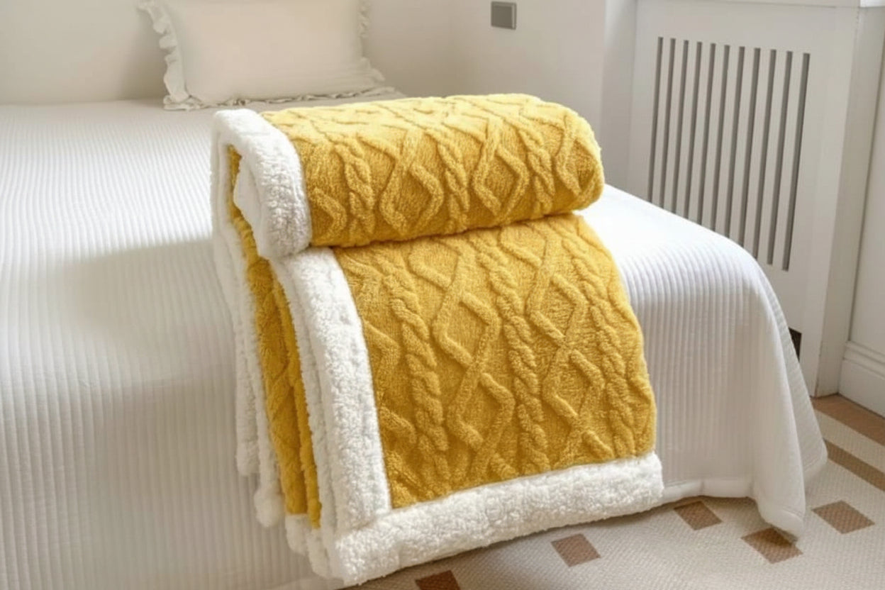 Grey Double Fleece Bed and Sofa Cover