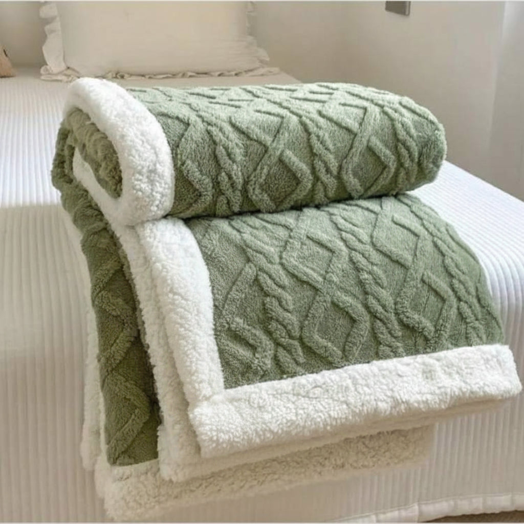 Grey Double Fleece Bed and Sofa Cover