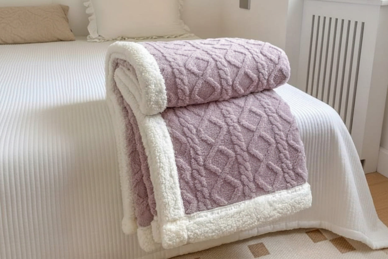 Grey Double Fleece Bed and Sofa Cover