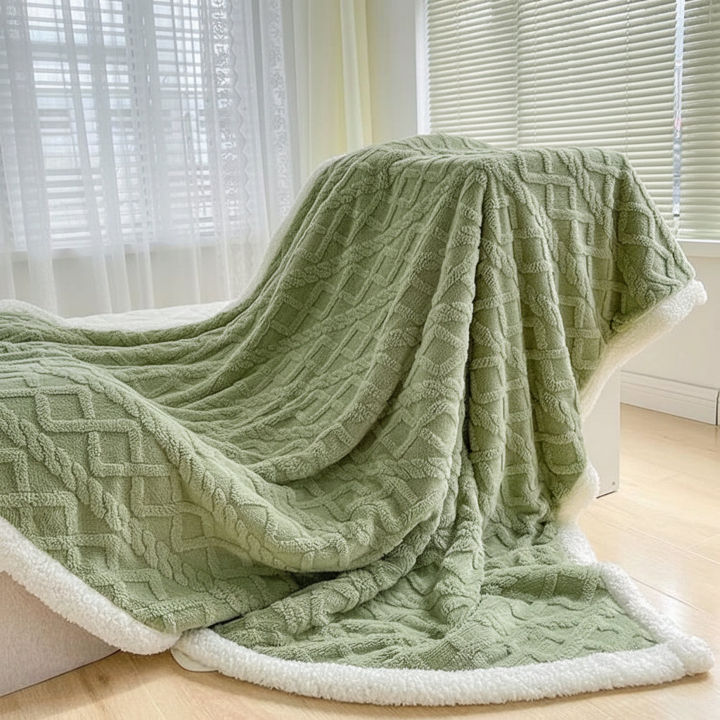 Grey Double Fleece Bed and Sofa Cover