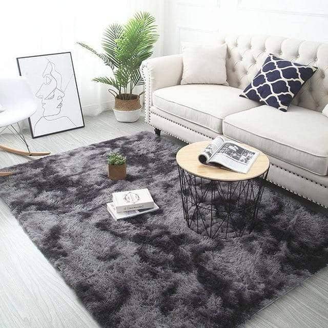 High-Pile Tie-Dye Area Rug with Memory Foam and Non-Slip Backing