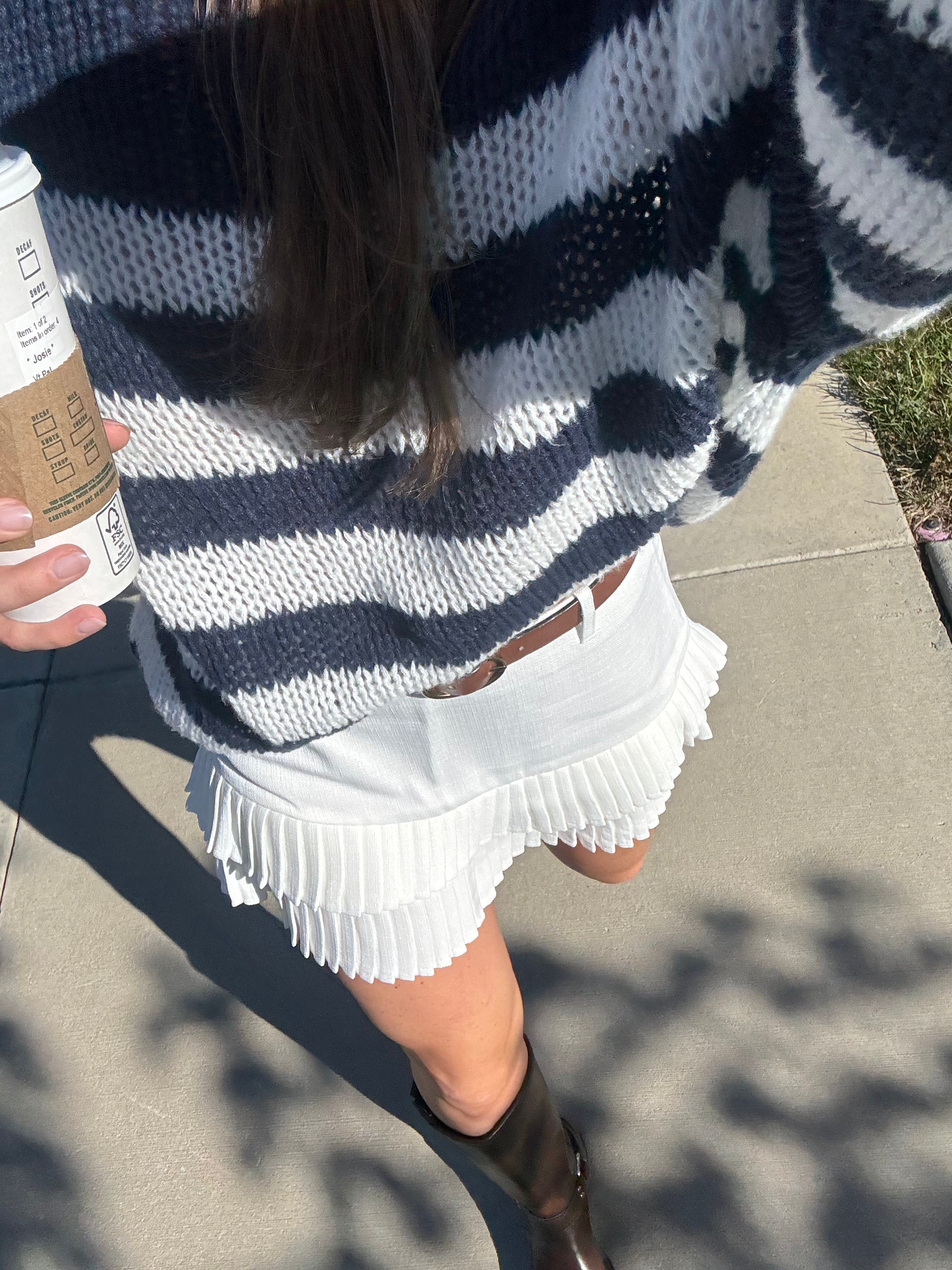 Oversized Pink Striped Sweater for Women