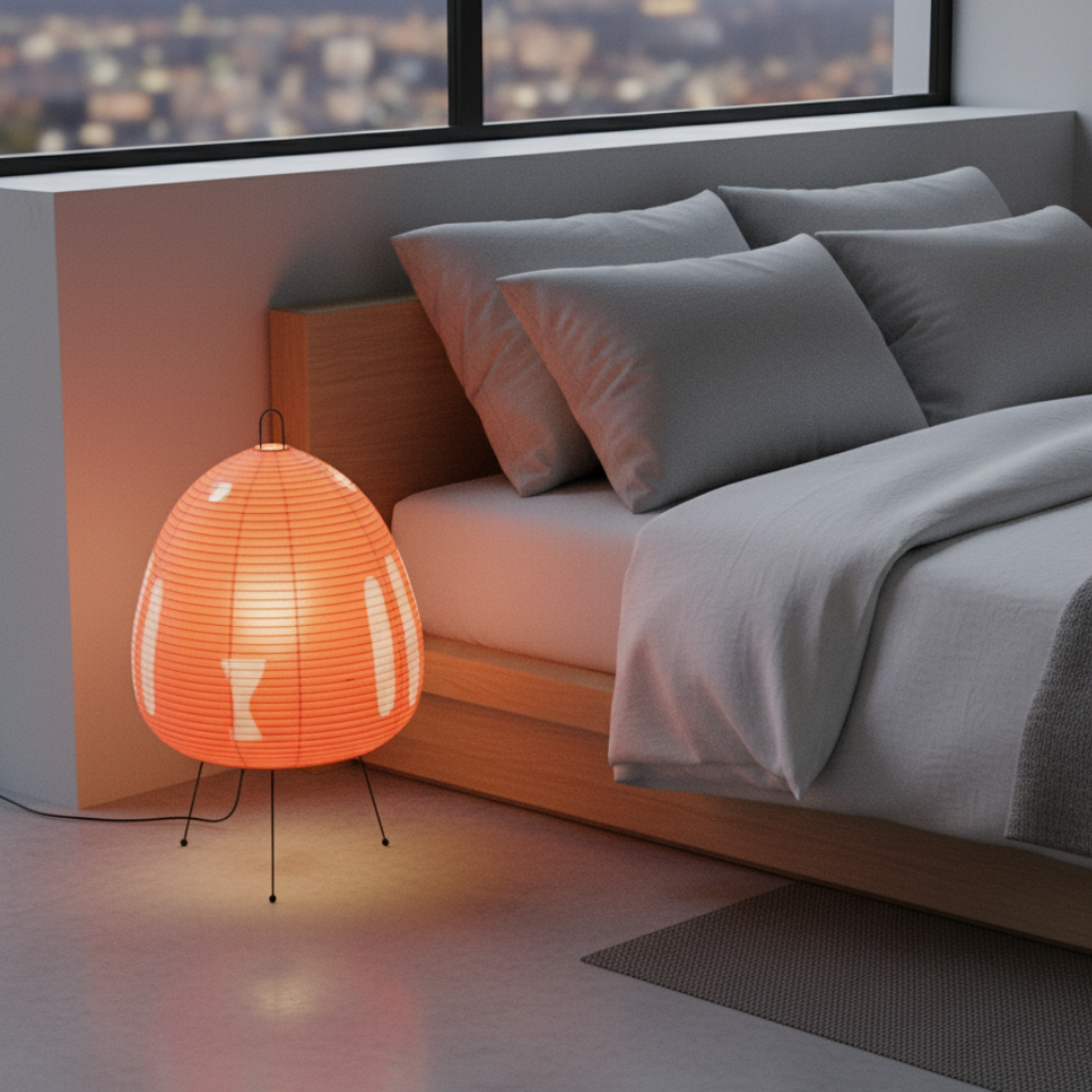 Japanese Wabi-Sabi Rice Paper Table and Floor Lamp