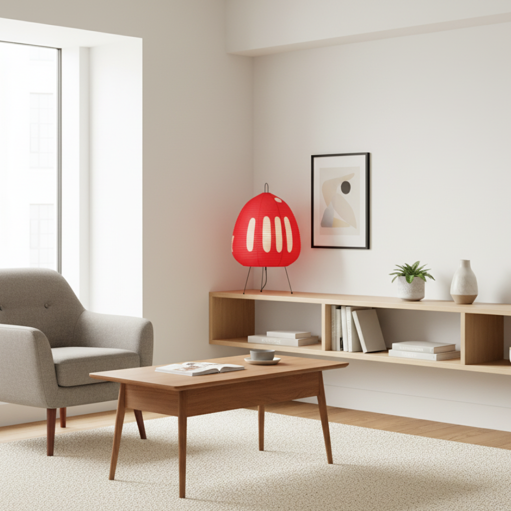 Japanese Wabi-Sabi Rice Paper Table and Floor Lamp