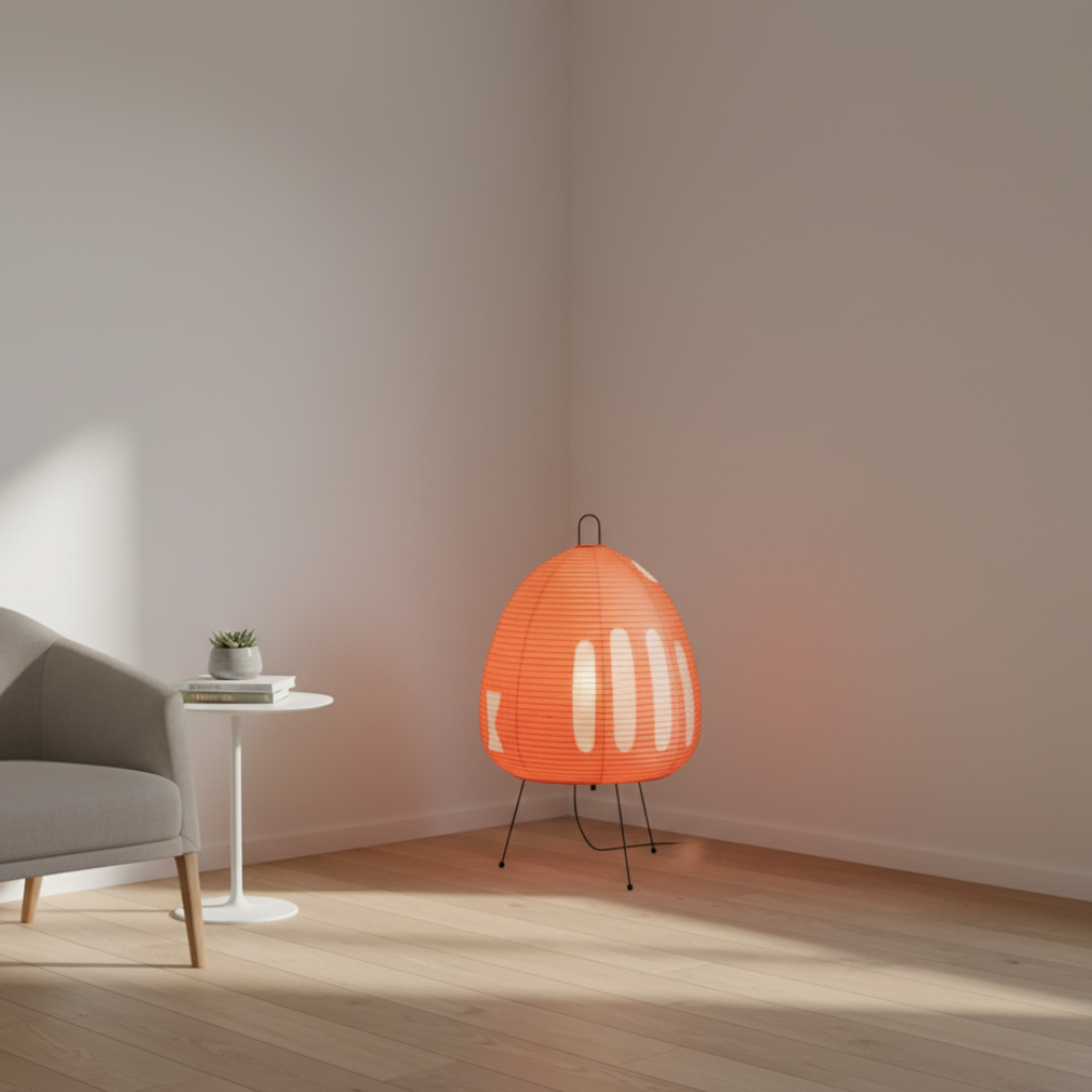 Japanese Wabi-Sabi Rice Paper Table and Floor Lamp