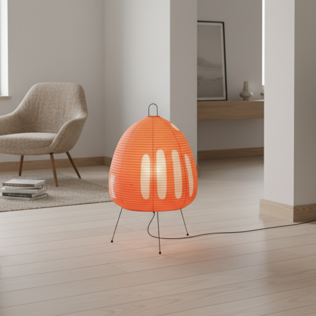 Japanese Wabi-Sabi Rice Paper Table and Floor Lamp