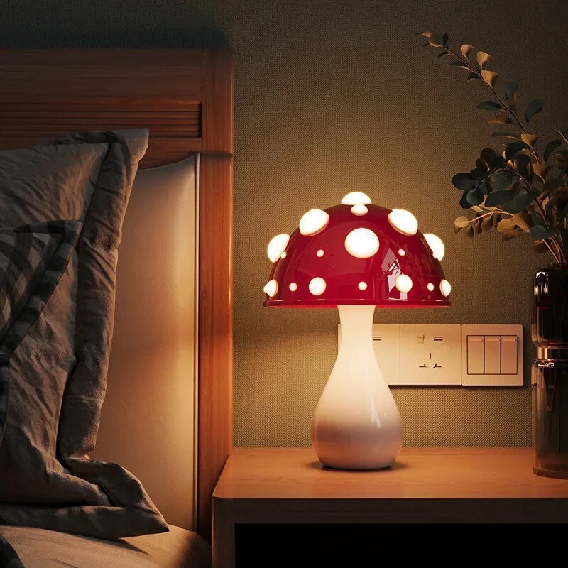 LED Mushroom Table Lamp Warm White Dimmable Decorative Light