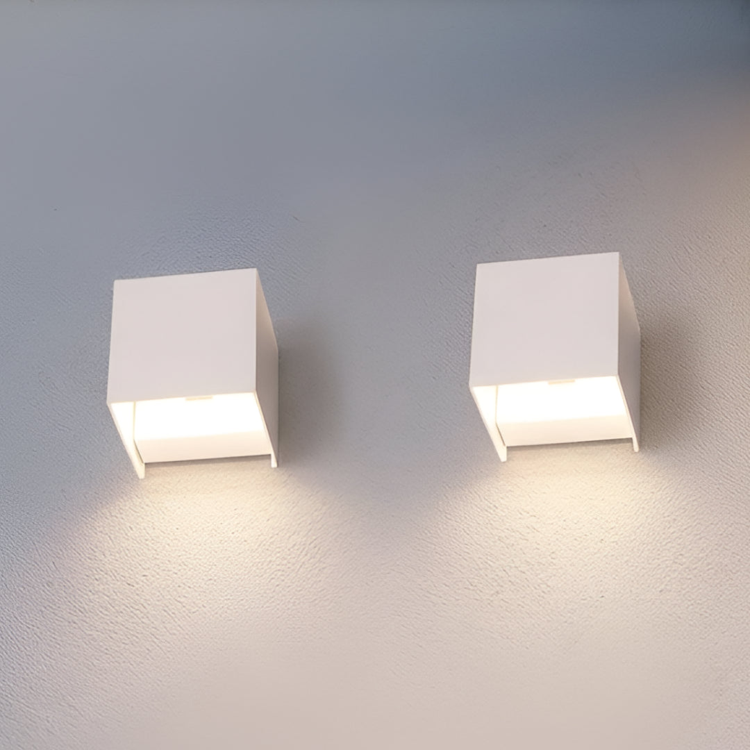 Wireless Dimmable LED Wall Lights Set of 2 with Compact Design