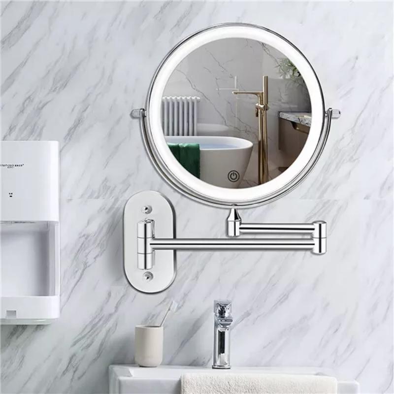 Round LED Wall Light Mirror with Rotating Eclipse-Effect Discs