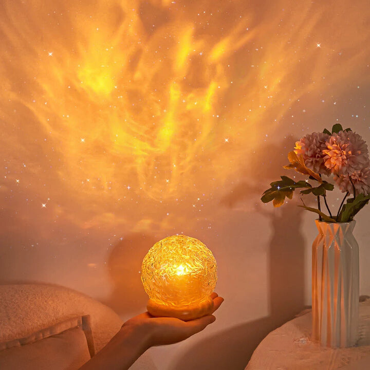 LED Wave Projection Table Lamp Dimmable Crystal Effect Ambient Light