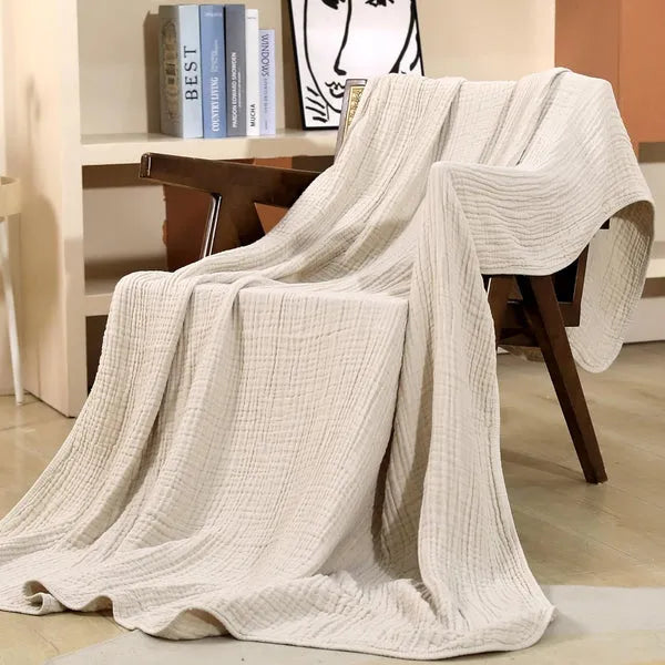 Lightweight Cotton Muslin Throw Blanket