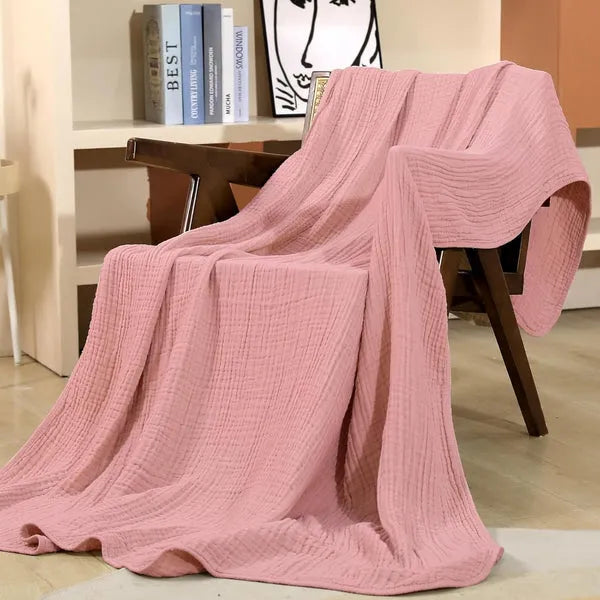 Lightweight Cotton Muslin Throw Blanket