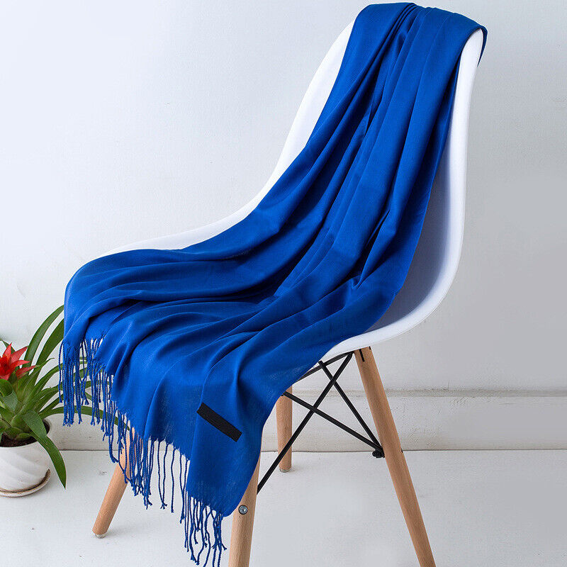 Long Cashmere Scarf Soft Tassel Winter Wrap for Women