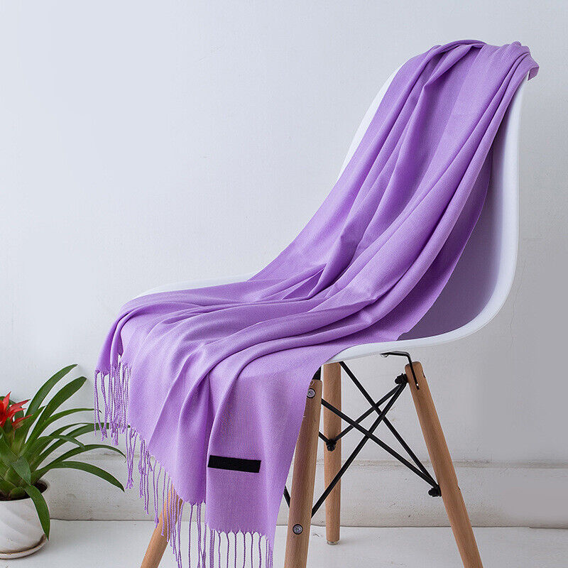 Long Cashmere Scarf Soft Tassel Winter Wrap for Women