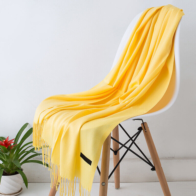 Long Cashmere Scarf Soft Tassel Winter Wrap for Women