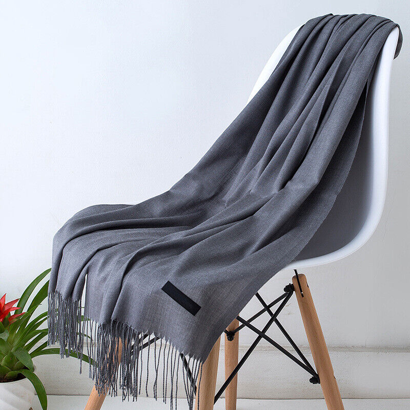 Long Cashmere Scarf Soft Tassel Winter Wrap for Women