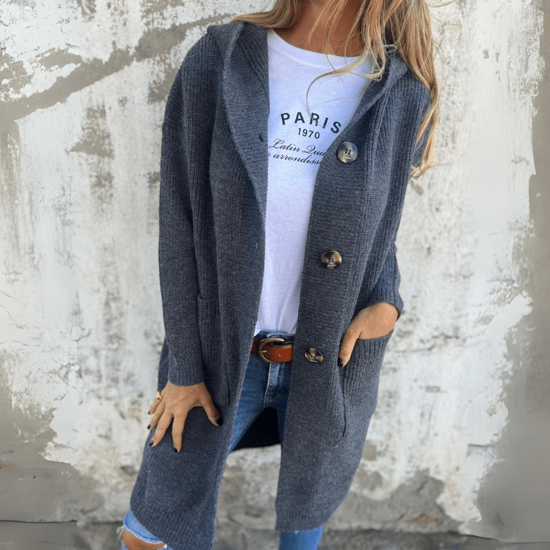 Women's Long Knit Cardigan with Pockets