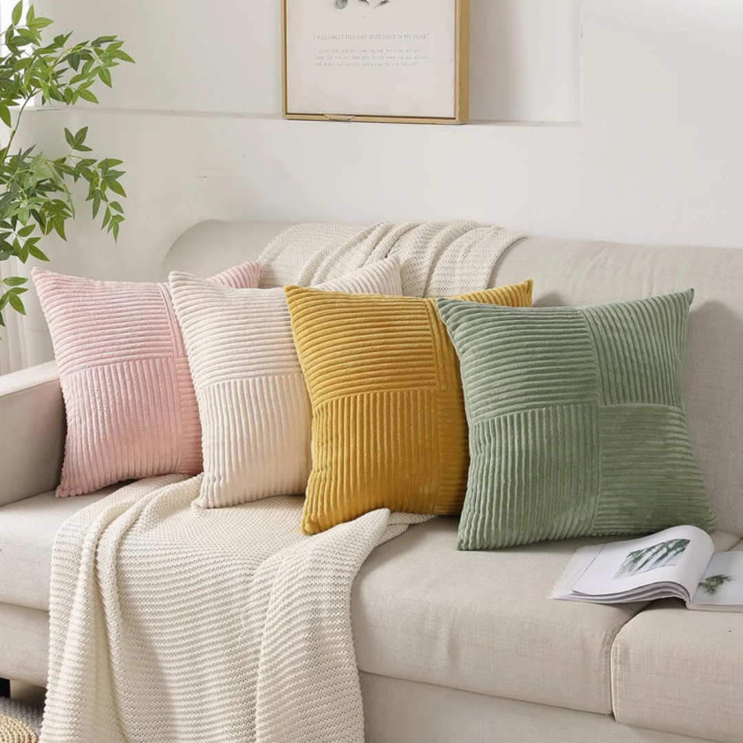 Luxury Cushion Covers | Striped Throw Pillow Covers with Soft Texture