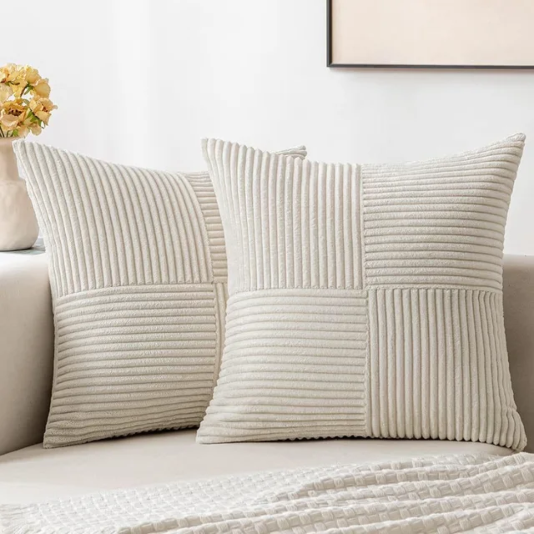 Luxury Cushion Covers | Striped Throw Pillow Covers with Soft Texture