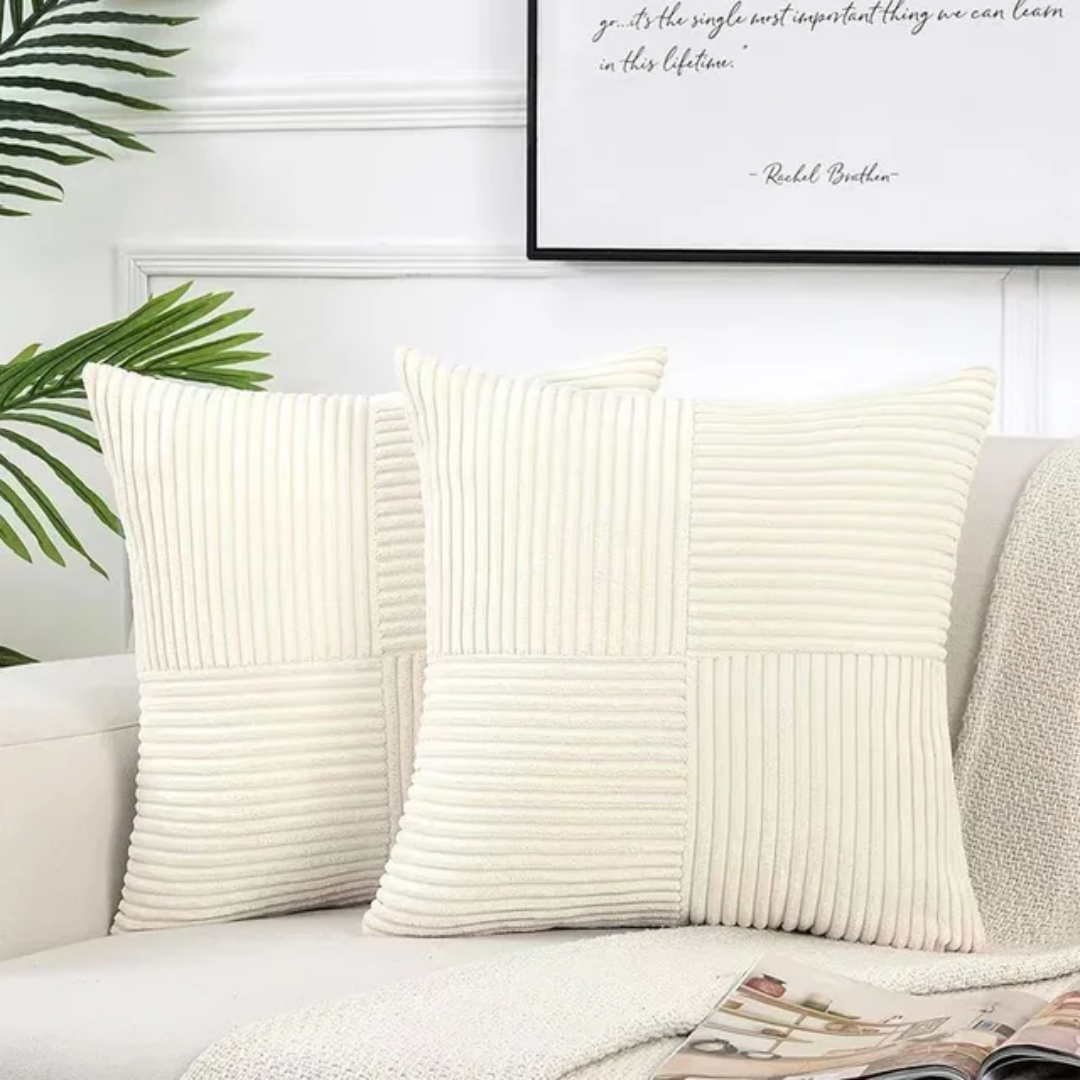 Luxury Cushion Covers | Striped Throw Pillow Covers with Soft Texture