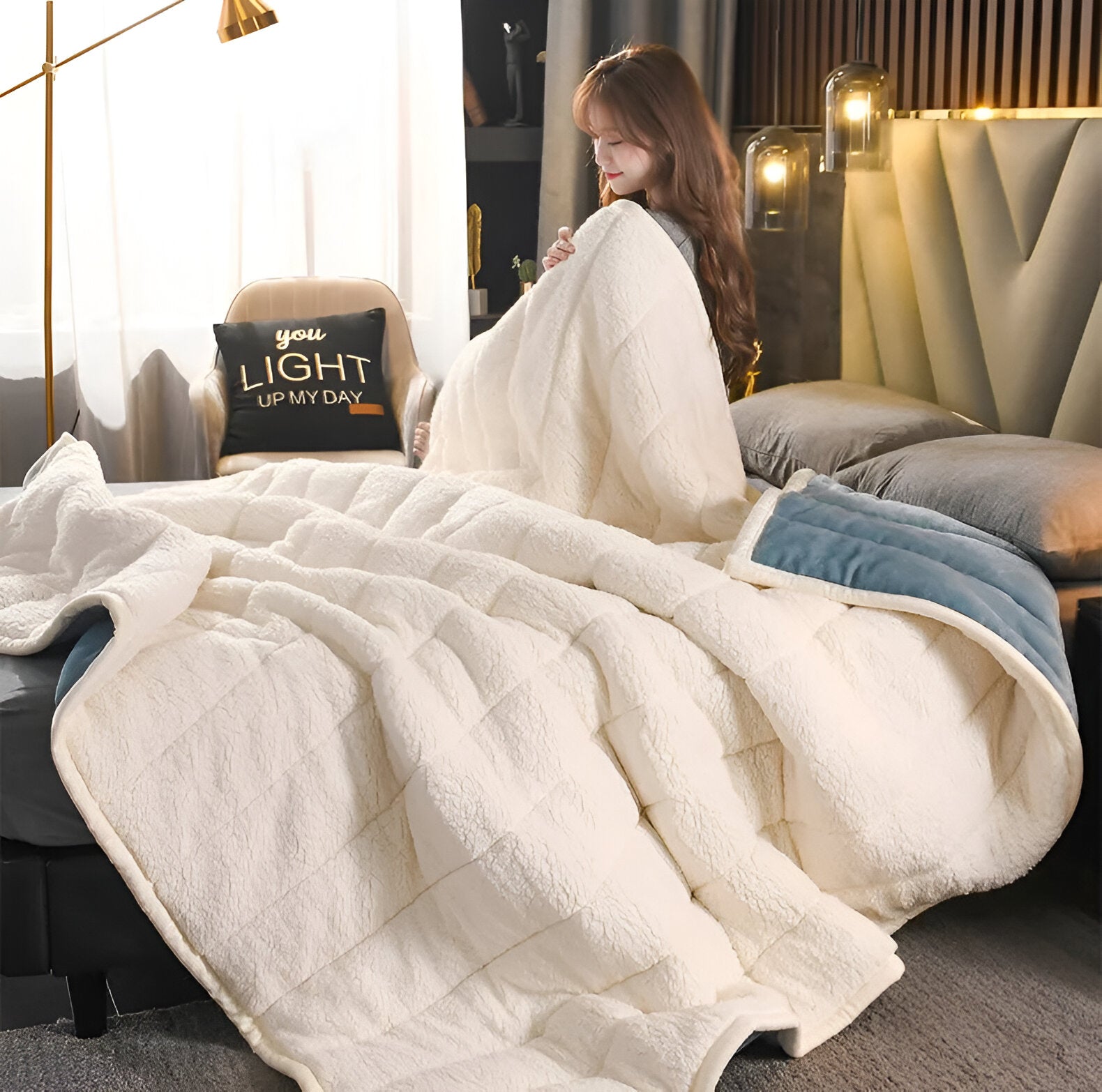Luxury Sherpa Fleece Blanket Super Soft Warm Throw Blanket