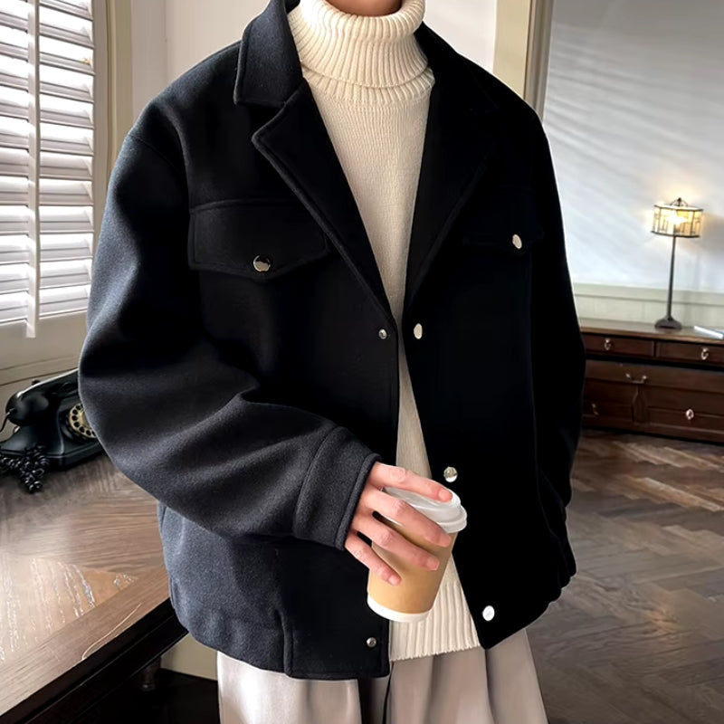 Men’s Black Button-Up Jacket