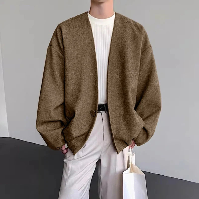 Men’s Button-Front Knit Jacket