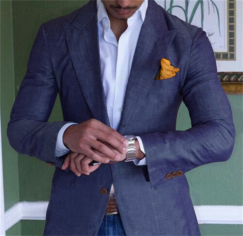 Men’s Cotton-Linen Blazer