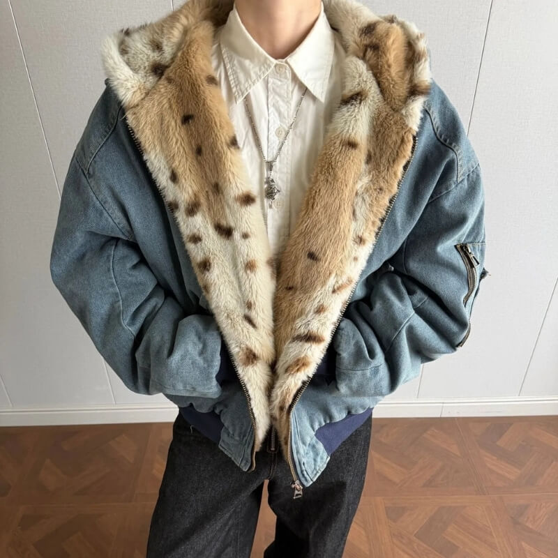 Men’s Fur-Lined Denim Jacket