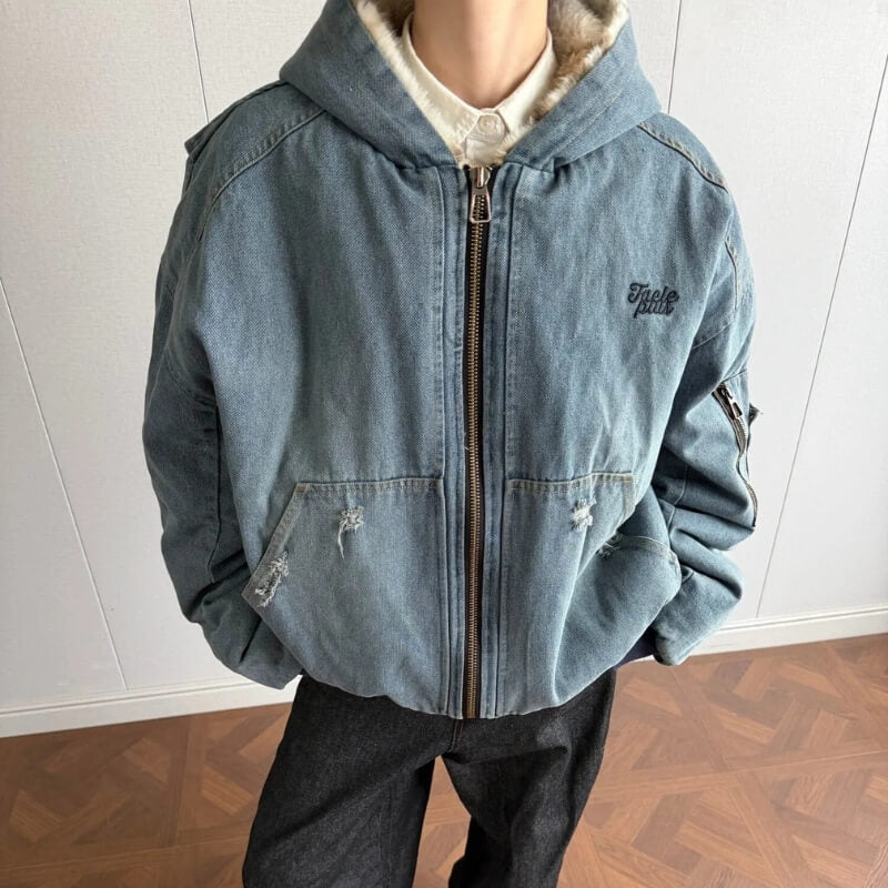 Men’s Fur-Lined Denim Jacket