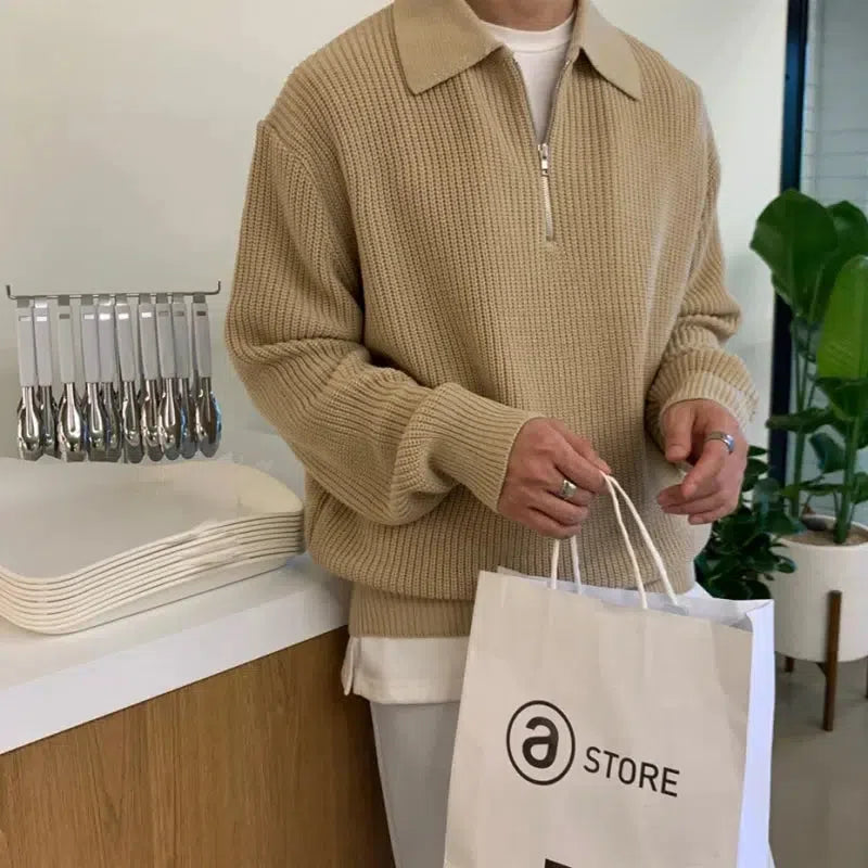 Men’s Old Money Half-Zip Sweater