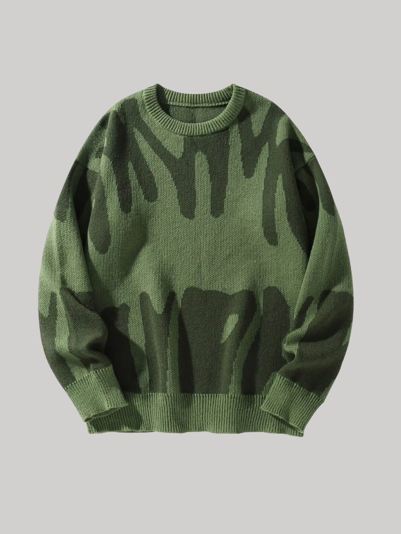 Men’s Oversized Black and Grey Abstract Sweater