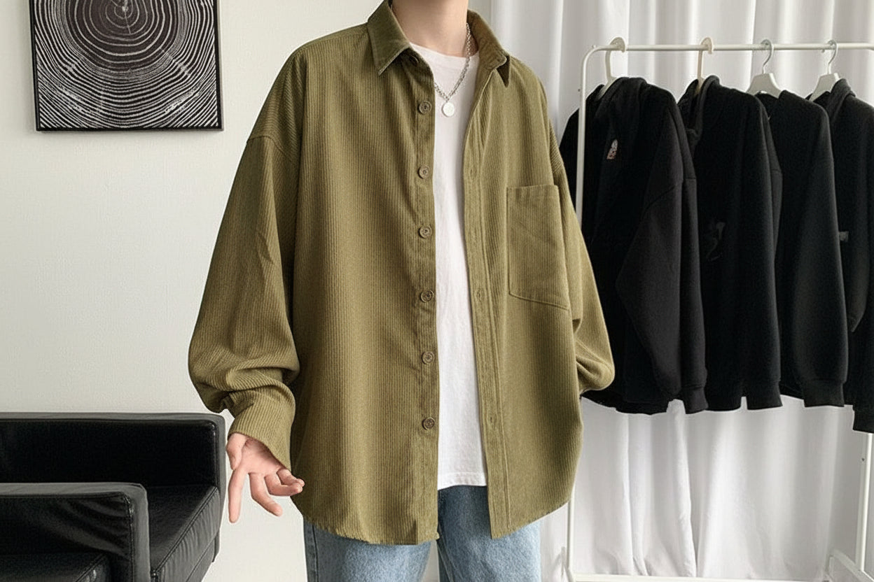 Men's Oversized Corduroy Shirt
