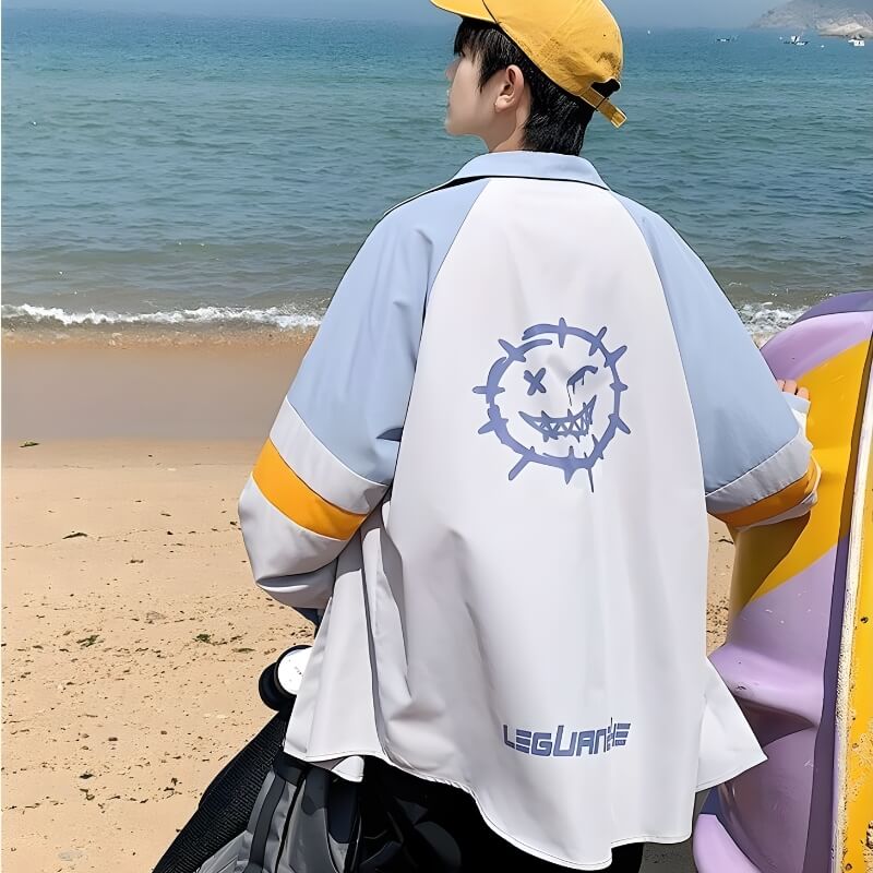 Men's Pastel Smiley Face Shirt