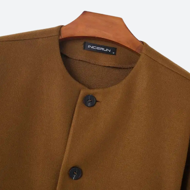 Men’s Vintage Collarless Jacket