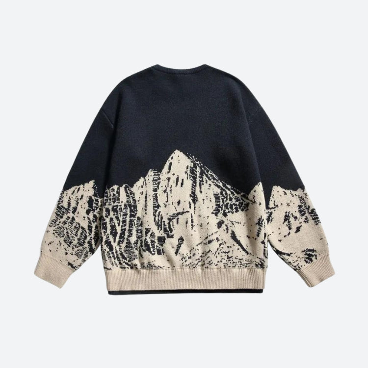 Men's Vintage Contrast-Colour Knit Sweater