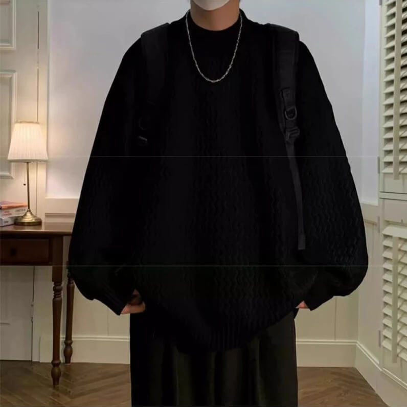 Men’s Wavy Knit Sweater