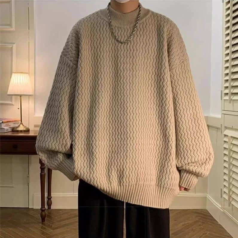 Men’s Wavy Knit Sweater