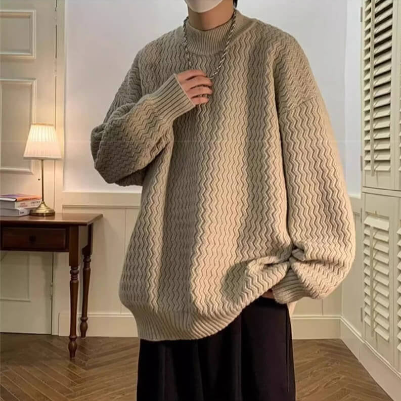 Men’s Wavy Knit Sweater