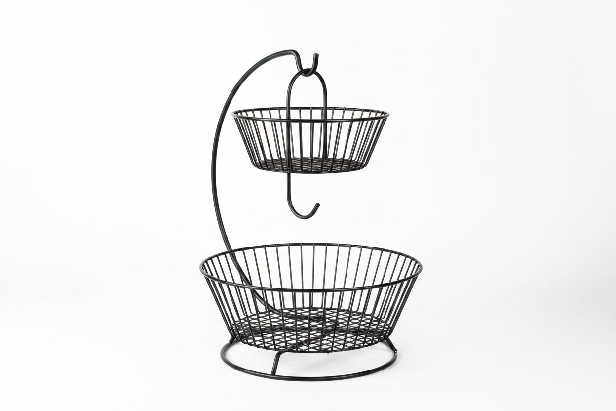 Metal Kitchen Organizer for Fruit and Bread Storage