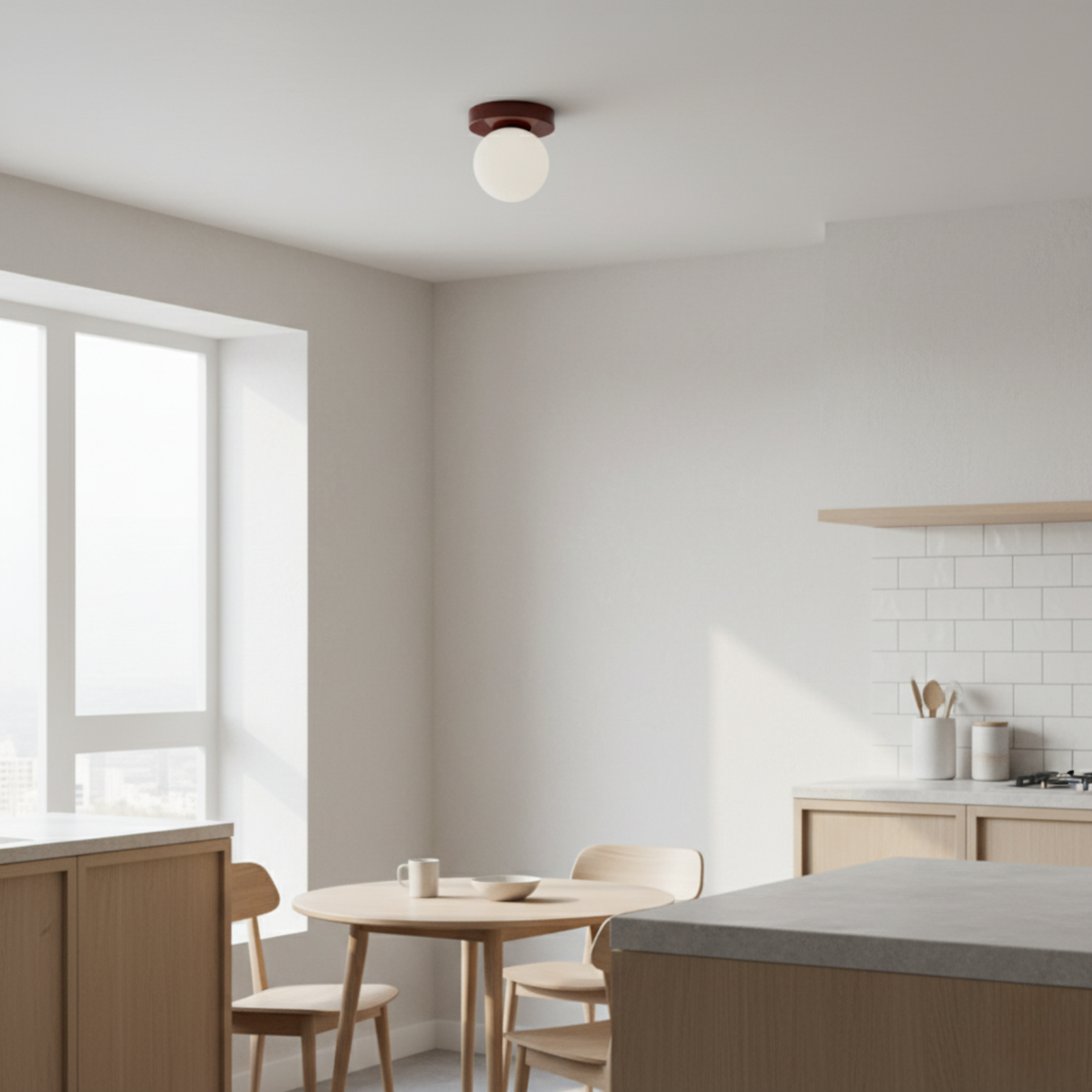 Frosted Glass Globe Wall and Ceiling Light