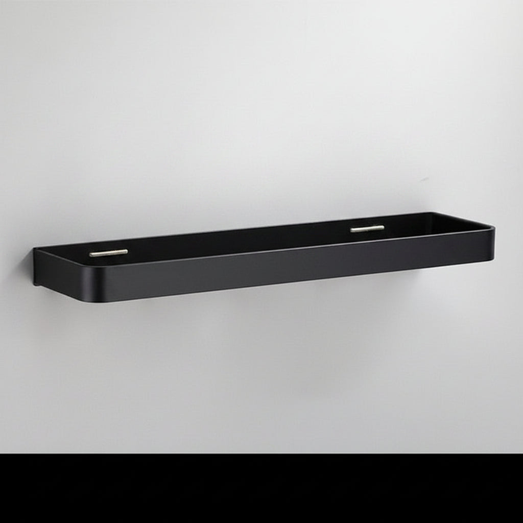 Black Aluminium Wall Shelf with Perforated Drainage Base